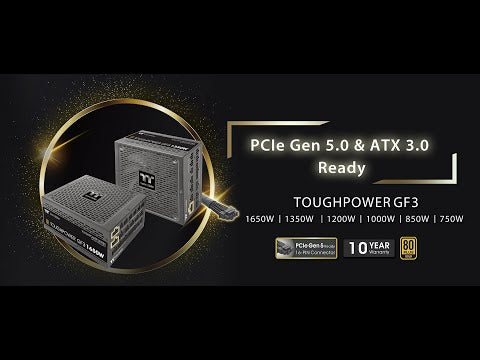 Thermaltake Toughpower GF3 1200W Fully Modular PSU, ATX 3.0, PCIe 5.0, 80+ Gold - PS-TPD-1200FNFAGK-4