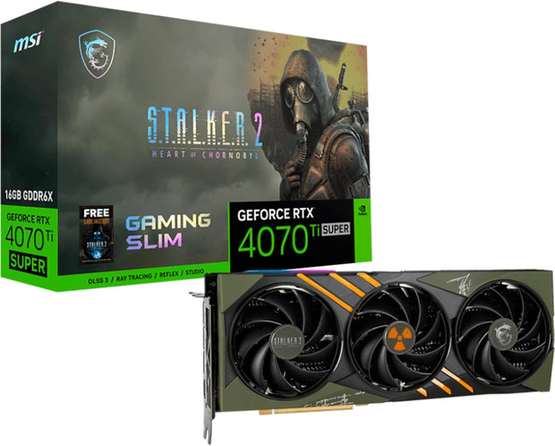 MSI GeForce RTX 4070 Ti SUPER 16G GAMING SLIM STALKER 2 EDITION Graphics Card - 16GB GDDR6X, PCIe 4.0, TRI FROZR 3, RGB, HDMI 2.1, DisplayPort 1.4a