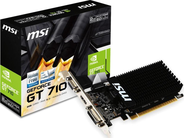 MSI GeForce GT 710 2GD3H LP Graphics Card - 2GB DDR3, VGA, DVI-D, HDMI, Passive Cooling