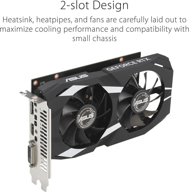 ASUS GeForce RTX 3050 DUAL OC 6GB – 1537MHz, GDDR6, PCIe 4.0, DLSS 2, HDMI 2.1, 3x DP 1.4a - DUAL-RTX3050-O6G
