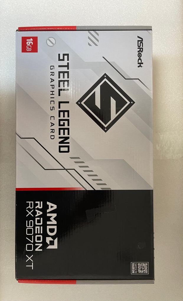 ASRock AMD Radeon RX 9070 XT Steel Legend 16GB White GPU 20Gbps GDDR6 256Bit - 90-GA5DZZ-00UANF | A+ Grade – Excellent Condition, Tested & Verified, Comes with Original Box ASRock