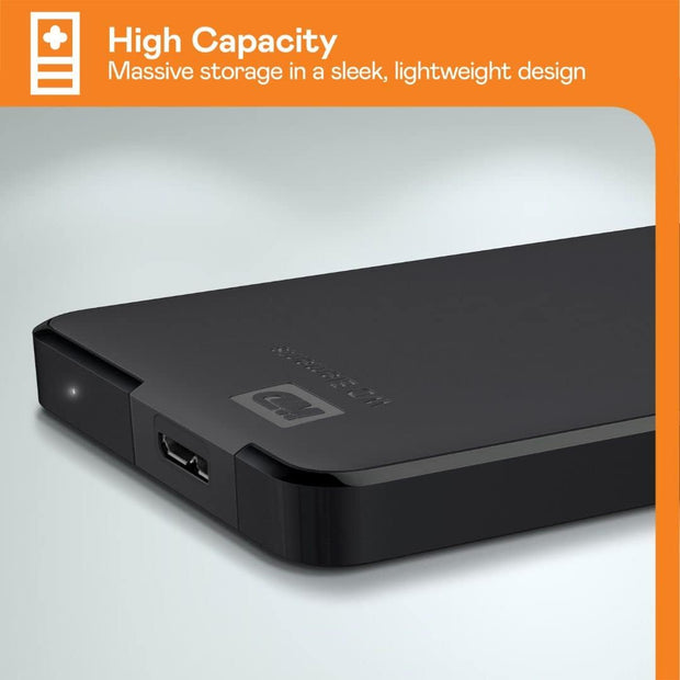 WD 2TB Elements Portable External Hard Drive, USB 3.0, Plug-and-Play, Formatted for PC/Mac - WDBU6Y0020BBK-WESN