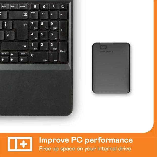 WD 2TB Elements Portable External Hard Drive, USB 3.0, Plug-and-Play, Formatted for PC/Mac - WDBU6Y0020BBK-WESN