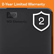 WD 2TB Elements Portable External Hard Drive, USB 3.0, Plug-and-Play, Formatted for PC/Mac - WDBU6Y0020BBK-WESN
