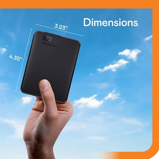 WD 2TB Elements Portable External Hard Drive, USB 3.0, Plug-and-Play, Formatted for PC/Mac - WDBU6Y0020BBK-WESN
