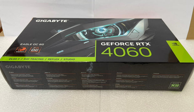 Gigabyte NVIDIA GeForce RTX 4060 EAGLE OC Graphics Card - 8GB GDDR6, 128-bit, PCI-E 4.0, 2505MHz Core Clock, 2x DP 1.4, 2x HDMI 2.1a, NVIDIA DLSS 3 - GV-N4060EAGLE OC-8GD | A+ Grade – Excellent Condition, Tested & Verified, Comes with Original Box Gigabyte