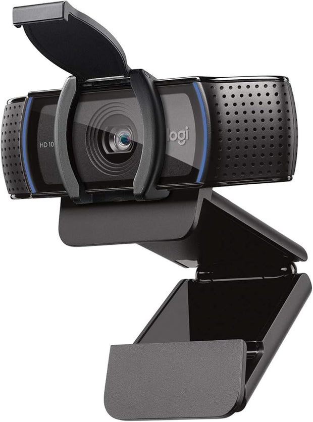 Logitech C920S HD Pro Webcam, 1080p/30fps, Stereo Audio, Light Correction, Privacy Shutter, Works with PC, Mac, Laptop, Tablet, Xbox. - Black- 960-001252