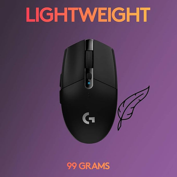 Logitech G305 LIGHTSPEED Wireless Gaming Mouse – HERO 12K Sensor, 12,000 DPI, Lightweight, 6 Programmable Buttons, 250h Battery Life – Black - 910-005283