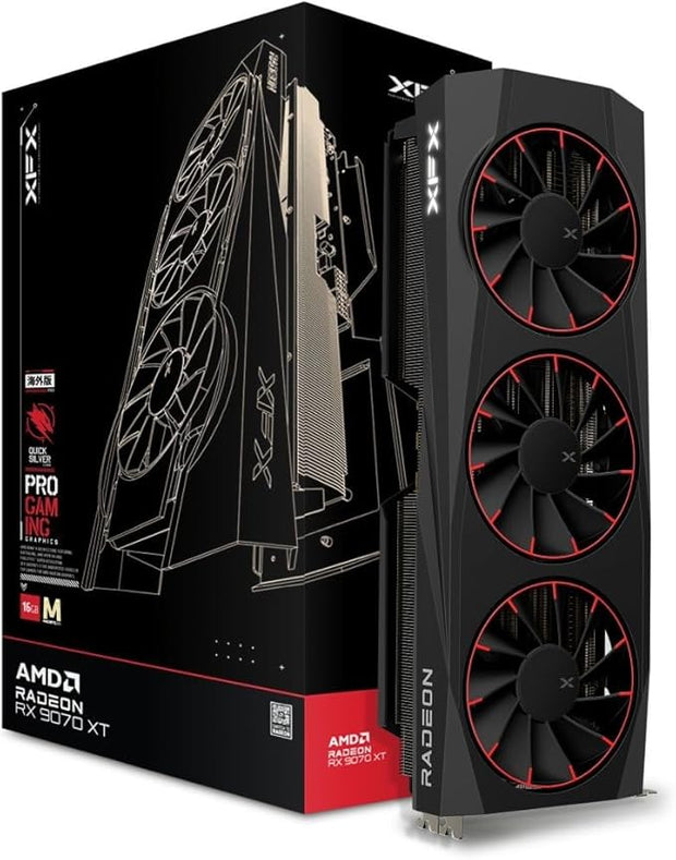 XFX Quicksilver AMD Radeon RX 9070XT Magnetic Air Edition 16GB GDDR6 Graphics Card, Black- ‎RX-97TMAQKB9 XFX