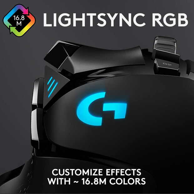 Logitech G502 HERO Wired Gaming Mouse – HERO 25K Sensor, 25,600 DPI, RGB, Adjustable Weights, 11 Programmable Buttons, On-Board Memory – Black - 910-005471