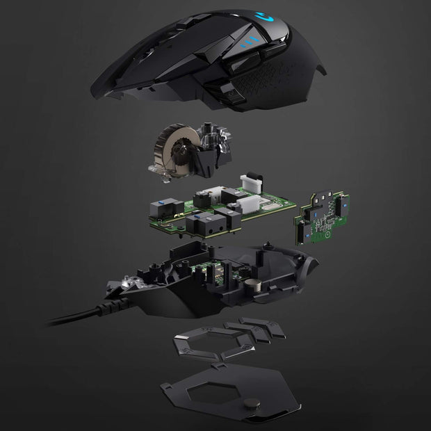 Logitech G502 HERO Wired Gaming Mouse – HERO 25K Sensor, 25,600 DPI, RGB, Adjustable Weights, 11 Programmable Buttons, On-Board Memory – Black - 910-005471