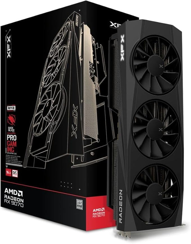 ‎XFX Quicksilver AMD Radeon RX 9070 OC Gaming Edition 16GB GDDR6 Graphics Card, Black- RX-97QICKBB9 XFX