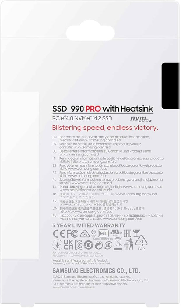 Samsung 990 PRO 4TB NVMe M.2 SSD – PCIe 4.0 x4, 2280 Form Factor- MZ-V9P4T0GW Samsung