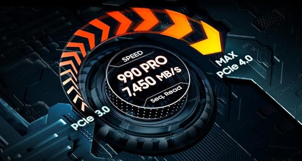 Samsung 990 PRO 4TB NVMe SSD with Heatsink, PCIe 4.0, RGB, 7450/6900 MB/s – Gaming & Editing- MZ-V9P4T0CW Samsung