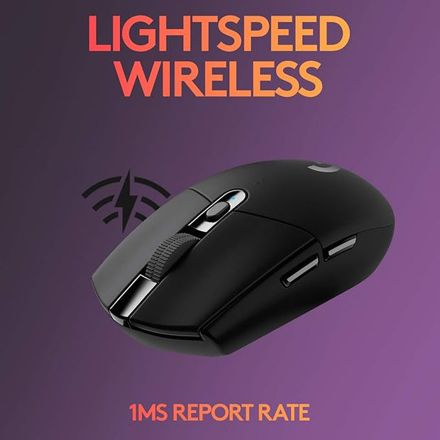 Logitech G305 LIGHTSPEED Wireless Gaming Mouse – HERO 12K Sensor, 12,000 DPI, Lightweight, 6 Programmable Buttons, 250h Battery Life – Black - 910-005283