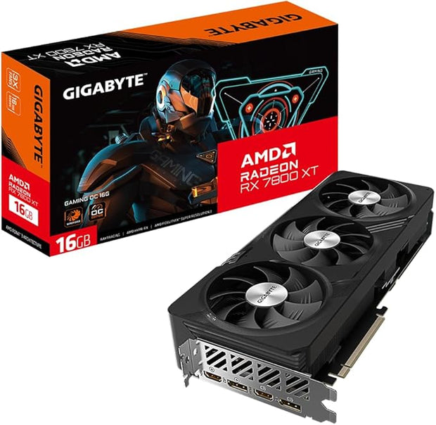 Gigabyte Radeon RX 7800 XT GAMING OC 16GB – GDDR6 256-bit, Windforce Cooling, Metal Backplate, DP 2.1, HDMI 2.1, RDNA 3 – GV-R78XTGAMING OC-16GD Gigabyte