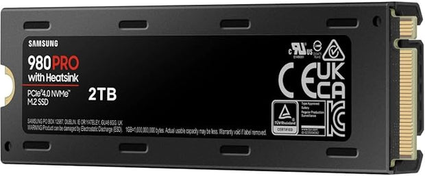 Samsung 980 PRO 2TB NVMe M.2 SSD w/ Heatsink – PCIe Gen 4, PS5 Compatible- MZ-V8P2T0CW Samsung