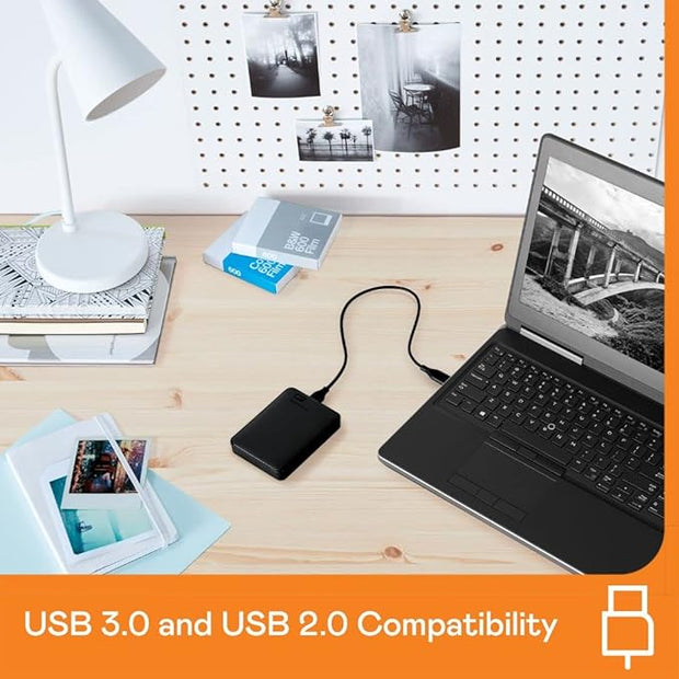 WD 2TB Elements Portable External Hard Drive, USB 3.0, Plug-and-Play, Formatted for PC/Mac - WDBU6Y0020BBK-WESN