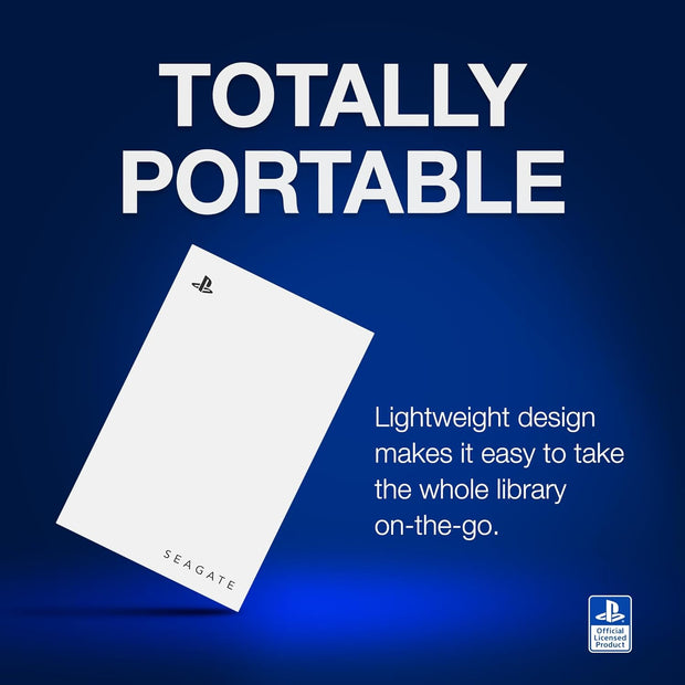 Seagate 5TB Game Drive for PS4/PS5 – USB 3.0 External HDD, Blue LED, Officially Licensed + 2 Weeks PS+ - STLV5000202 Seagate