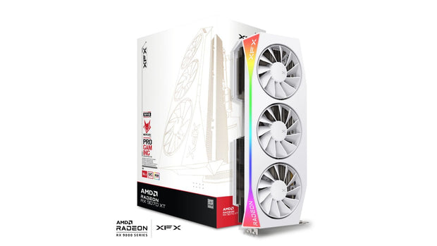 XFX Mercury AMD Radeon RX 9070XT OC White Gaming Edition with RGB- RX-97TRGBBW9 | A+ Grade – Excellent Condition, Tested & Verified, Comes with Original Box XFX