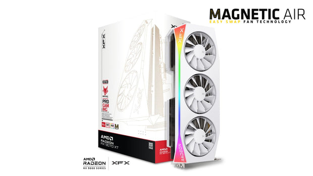 XFX Mercury AMD Radeon RX 9070XT OC White Magnetic Air Edition with RGB - RX-97TMARGW9 | A+ Grade – Excellent Condition, Tested & Verified, Comes with Original Box XFX