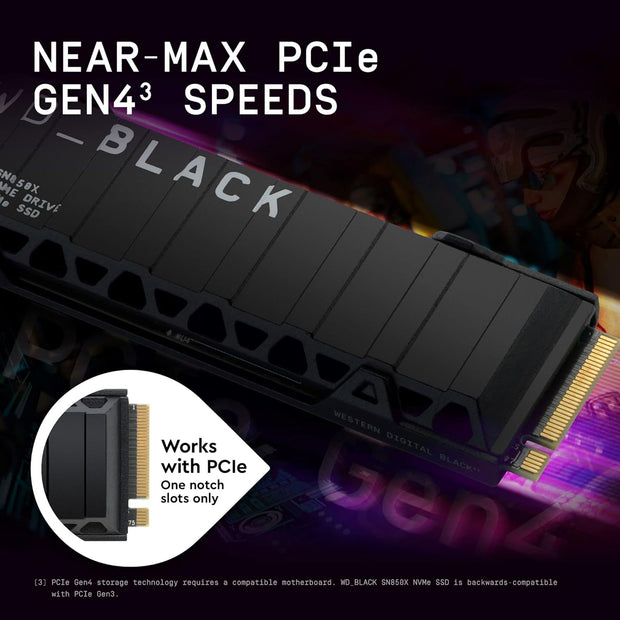 WD_BLACK SN850X 2TB M.2 NVMe Gen4 SSD – Up to 7300MB/s, Heatsink, High-Performance Gaming Drive- WDS200T2XHE WD_BLACK