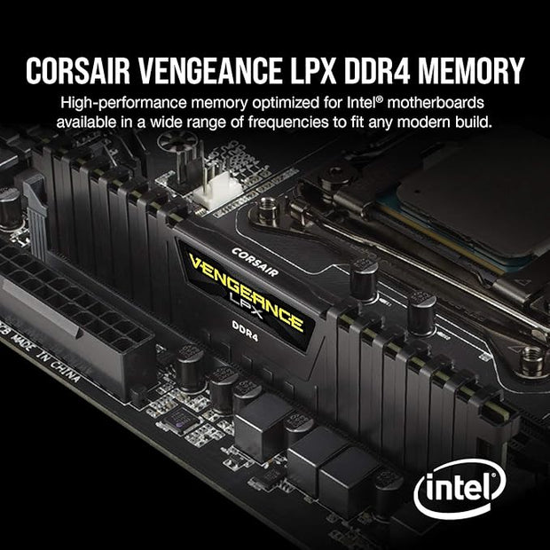 Corsair VENGEANCE LPX DDR4 32GB (2x16GB) 3600MHz CL18 – AMD Ryzen – Black (CMK32GX4M2Z3600C18)