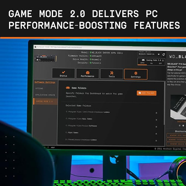 WD_BLACK SN850X 2TB M.2 NVMe Gen4 SSD – Up to 7300MB/s, Heatsink, High-Performance Gaming Drive- WDS200T2XHE WD_BLACK