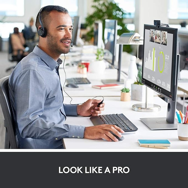 Logitech C920S HD Pro Webcam, 1080p/30fps, Stereo Audio, Light Correction, Privacy Shutter, Works with PC, Mac, Laptop, Tablet, Xbox. - Black- 960-001252