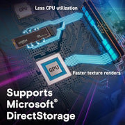 Crucial T500 1TB Gen4 NVMe M.2 SSD – Up to 7300MB/s, Gaming-Grade, TLC, DirectStorage Support- CT1000T500SSD8 Crucial