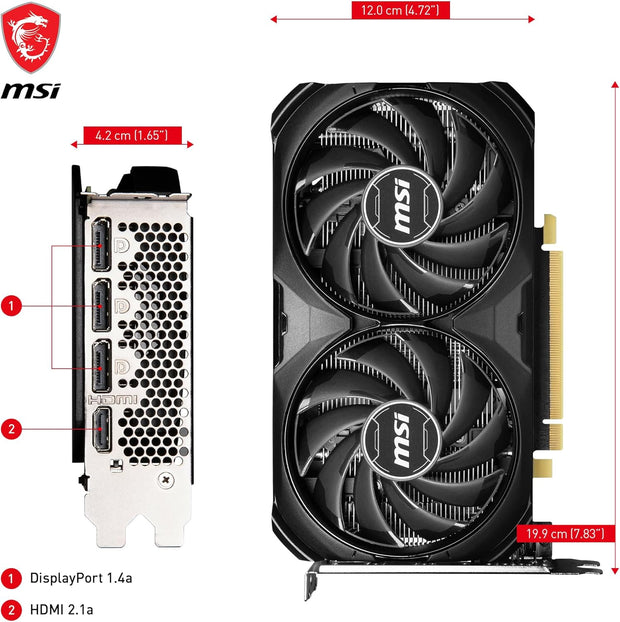 MSI GeForce RTX 4060 Ti VENTUS 2X BLACK 8G OC Graphics Card
