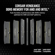 Corsair VENGEANCE DDR5 32GB (2x16GB) 6000MHz CL30 – AMD EXPO, Intel XMP 3.0 – Grey (CMK32GX5M2B6000Z30)
