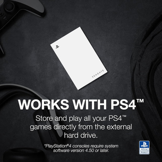 Seagate 2TB Game Drive for PS4/PS5 – External USB 3.0 HDD, Blue LED, Officially Licensed + 2 Weeks PS+ - STLV2000202 Seagate