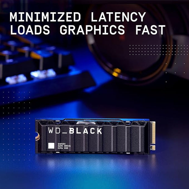 WD_BLACK SN850X 2TB M.2 NVMe Gen4 SSD – Up to 7300MB/s, Heatsink, High-Performance Gaming Drive- WDS200T2XHE WD_BLACK