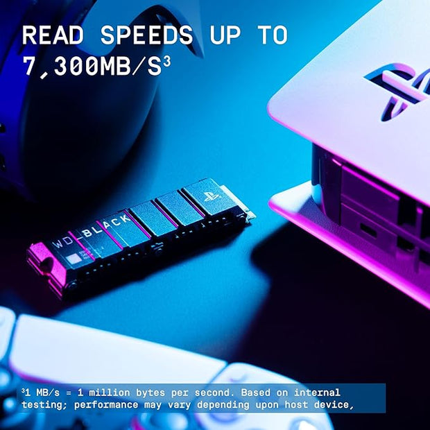 WD_BLACK SN850P 4TB PS5 SSD – Officially Licensed, Up to 7300MB/s, M.2 NVMe with Heatsink, Internal Gaming Drive- WDBBYV0040BNC-WRSN WD_BLACK