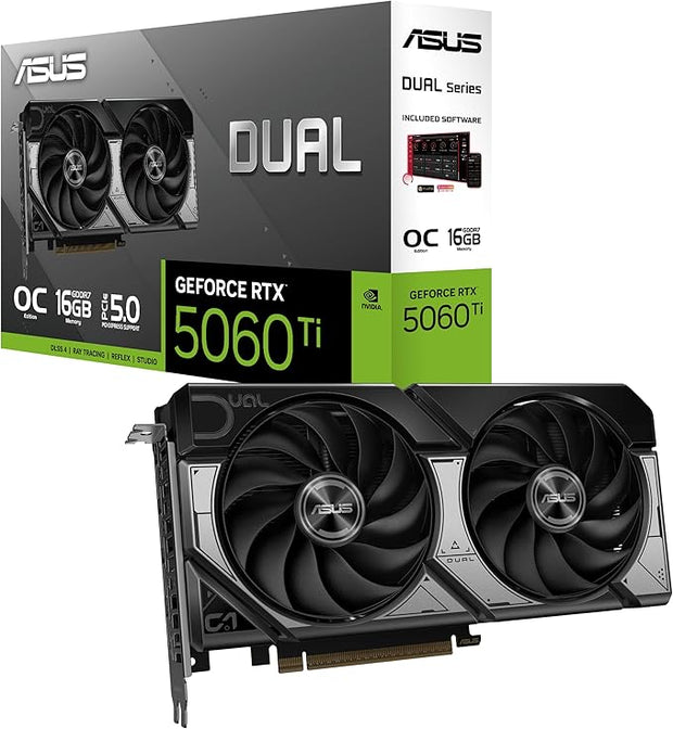 ASUS Dual GeForce RTX™ 5060 Ti 16GB GDDR7 - 90YV0MH0-M0NA00 | A+ Grade – Excellent Condition, Tested & Verified, Comes with Original Box ASUS