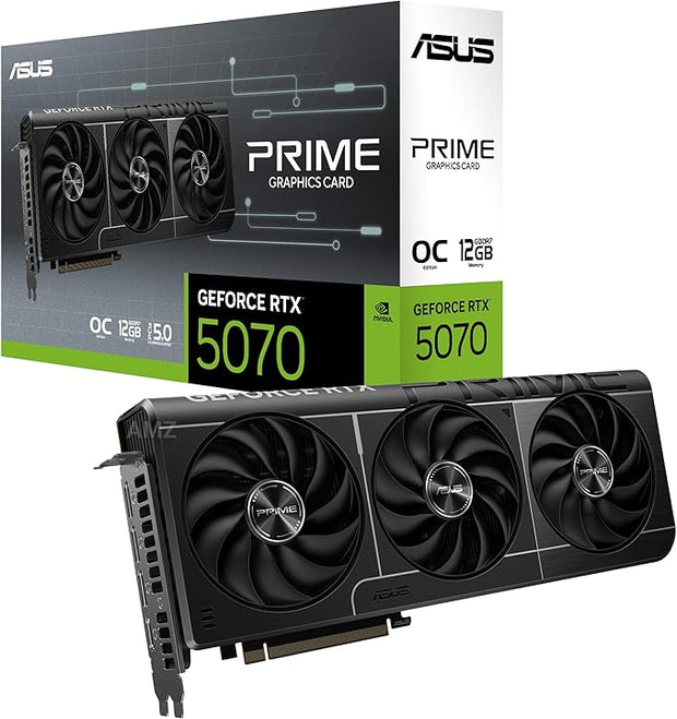 ASUS Prime GeForce RTX 5070 12GB GDDR7 SFF-Ready Graphics Card (PCIe 5.0, HDMI/DP 2.1, Dual BIOS, Axial-Tech Fans)-90YV0M11-M0NA00 | A+ Grade – Excellent Condition, Tested & Verified, Comes with Original Box ASUS