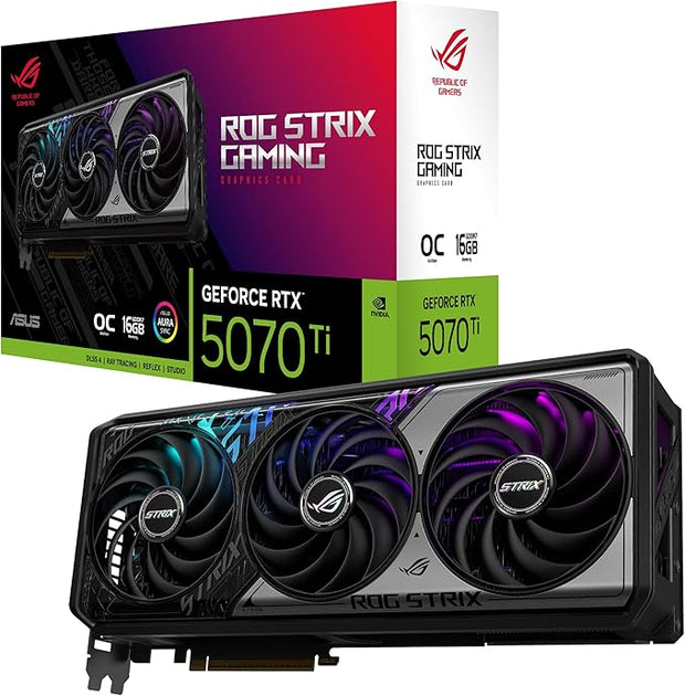 ASUS ROG Strix GeForce RTX 5070 Ti OC Edition 16GB GDDR7 Graphics Card- 90YV0M90-M0NA00 | A+ Grade – Excellent Condition, Tested & Verified, Comes with Original Box ASUS