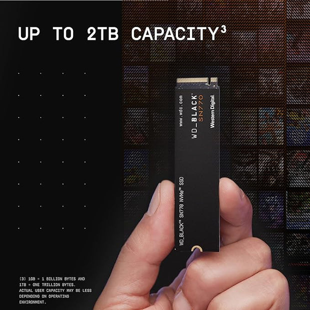 WD_BLACK SN770 2TB PCIe Gen4 NVMe SSD, 5150 MB/s Read Speed - WDS200T3X0E