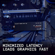 WD_BLACK SN850X 1TB SSD, M.2 2280 PCIe Gen4 NVMe, 7300 MB/s Read, 6300 MB/s Write, High Performance - WDS100T2X0E