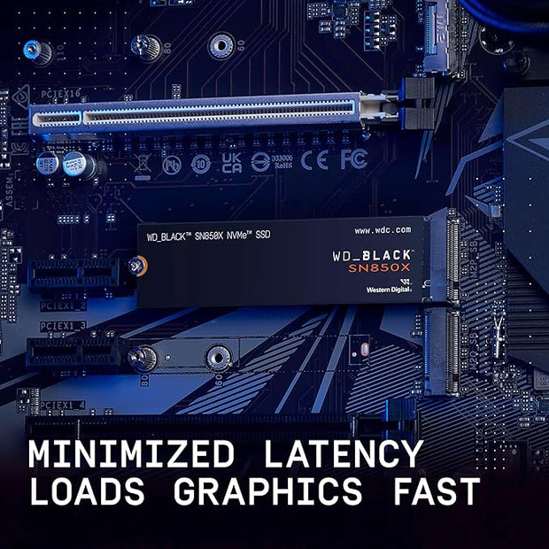 WD_BLACK SN850X 1TB SSD, M.2 2280 PCIe Gen4 NVMe, 7300 MB/s Read, 6300 MB/s Write, High Performance - WDS100T2X0E