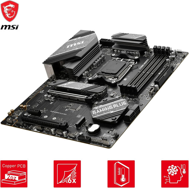 MSI B650 GAMING PLUS WIFI Motherboard, ATX - Supports AMD Ryzen 9000/8000/7000 Series, AM5, DDR5, PCIe 4.0 x16, M.2 Gen4, Wi-Fi 6E