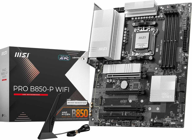 MSI PRO B850-P WIFI Motherboard, ATX - Supports AMD Ryzen 9000/8000/7000, AM5, DDR5, PCIe 5.0/4.0 x16, M.2 Gen5, Wi-Fi 7, 5G LAN