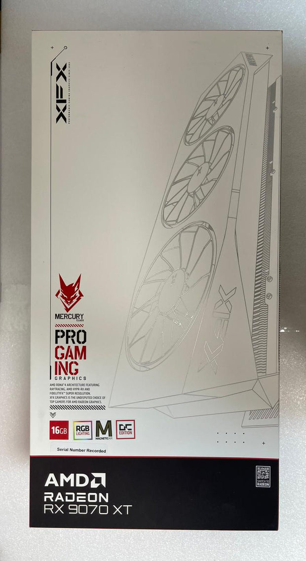 XFX Mercury AMD Radeon RX 9070XT OC White Magnetic Air Edition with RGB - RX-97TMARGW9 | A+ Grade – Excellent Condition, Tested & Verified, Comes with Original Box XFX