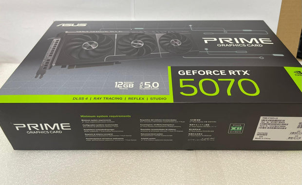 ASUS Prime GeForce RTX 5070 12GB GDDR7 SFF-Ready Graphics Card (PCIe 5.0, HDMI/DP 2.1, Dual BIOS, Axial-Tech Fans)-90YV0M11-M0NA00 | A+ Grade – Excellent Condition, Tested & Verified, Comes with Original Box ASUS