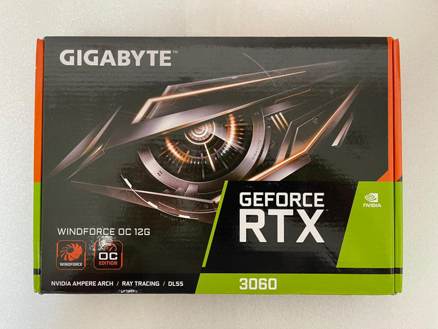 Gigabyte GeForce RTX 3060 WINDFORCE OC V2 – 12GB GDDR6, 192-bit, PCIe 4.0, 1792MHz, 2x DP 1.4, 2x HDMI 2.1, Ampere – GV-N3060WF2OC-12GD| A+ Grade – Excellent Condition, Tested & Verified, Comes with Original Box Gigabyte