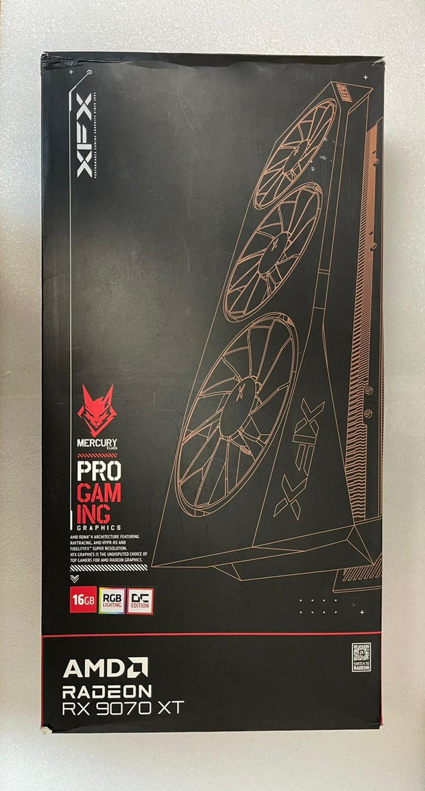 XFX Mercury AMD Radeon RX 9070XT OC Gaming Edition RGB 16GB GDDR6 Graphics Card- ‎RX-97TRGBBB9 | A+ Grade – Excellent Condition, Tested & Verified, Comes with Original Box XFX